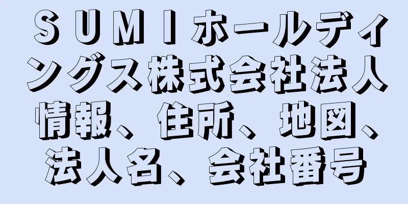 ＳＵＭＩホールディングス株式会社法人情報、住所、地図、法人名、会社番号
