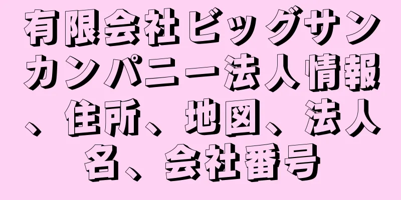 有限会社ビッグサンカンパニー法人情報、住所、地図、法人名、会社番号