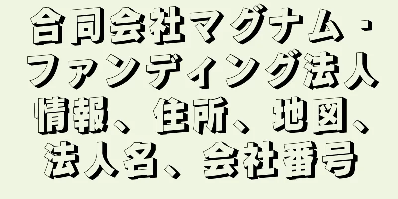 合同会社マグナム・ファンディング法人情報、住所、地図、法人名、会社番号