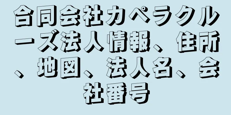 合同会社カペラクルーズ法人情報、住所、地図、法人名、会社番号