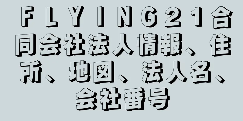 ＦＬＹＩＮＧ２１合同会社法人情報、住所、地図、法人名、会社番号