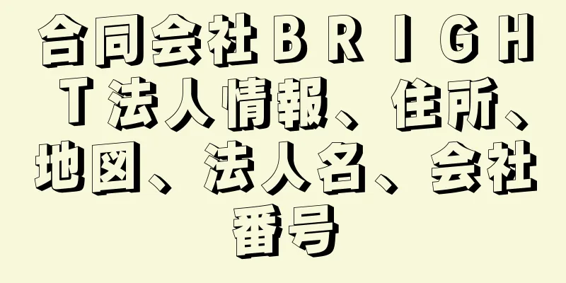 合同会社ＢＲＩＧＨＴ法人情報、住所、地図、法人名、会社番号