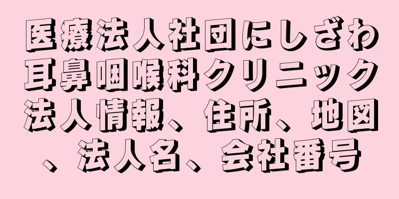 医療法人社団にしざわ耳鼻咽喉科クリニック法人情報、住所、地図、法人名、会社番号