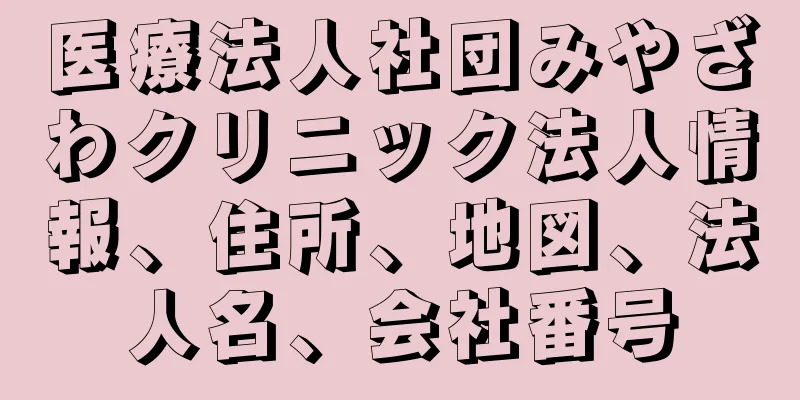 医療法人社団みやざわクリニック法人情報、住所、地図、法人名、会社番号