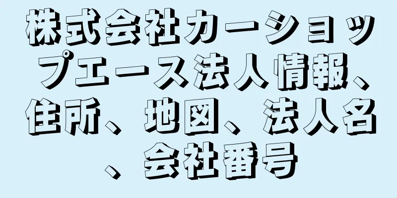 株式会社カーショップエース法人情報、住所、地図、法人名、会社番号