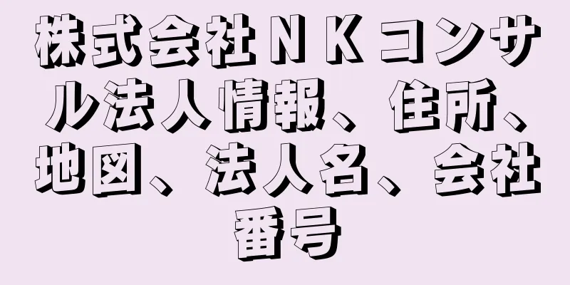 株式会社ＮＫコンサル法人情報、住所、地図、法人名、会社番号