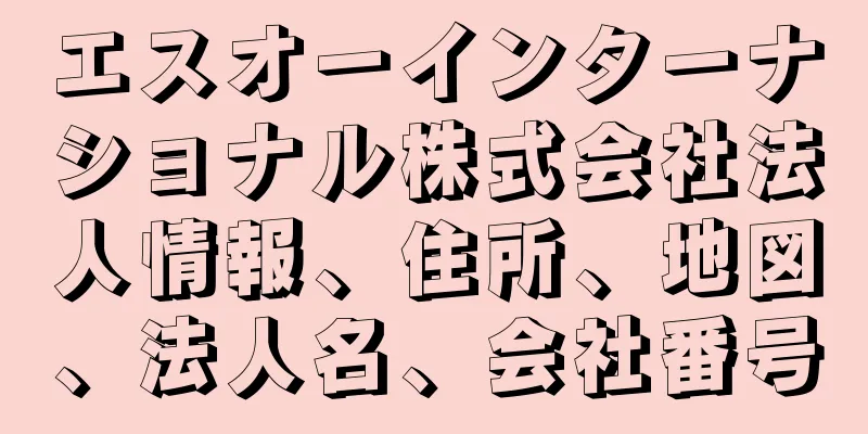 エスオーインターナショナル株式会社法人情報、住所、地図、法人名、会社番号