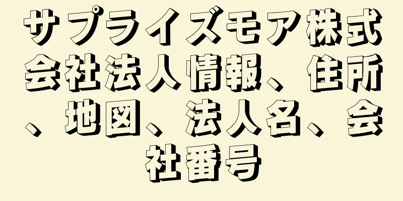 サプライズモア株式会社法人情報、住所、地図、法人名、会社番号