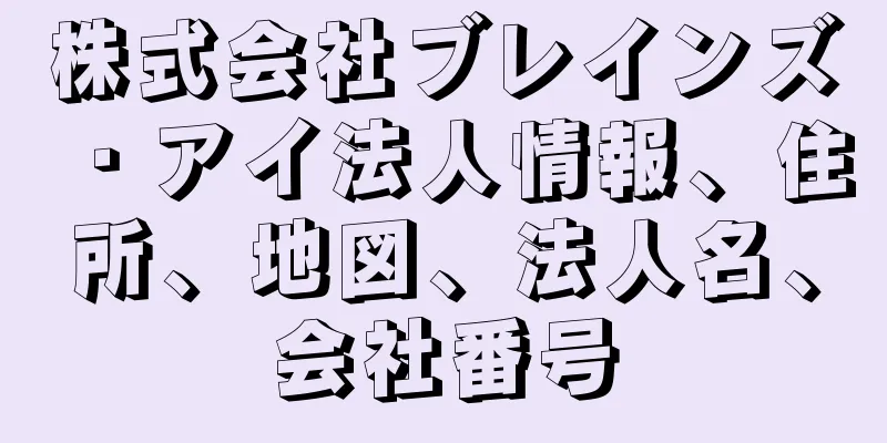株式会社ブレインズ・アイ法人情報、住所、地図、法人名、会社番号