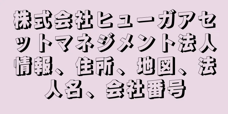 株式会社ヒューガアセットマネジメント法人情報、住所、地図、法人名、会社番号