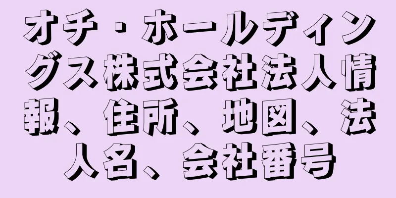 オチ・ホールディングス株式会社法人情報、住所、地図、法人名、会社番号