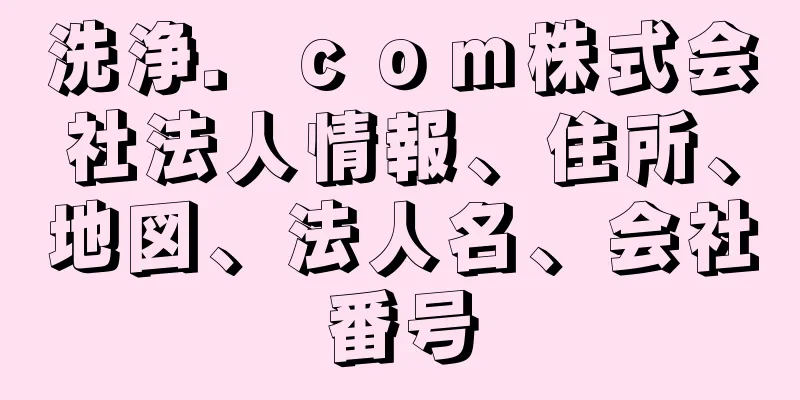 洗浄．ｃｏｍ株式会社法人情報、住所、地図、法人名、会社番号