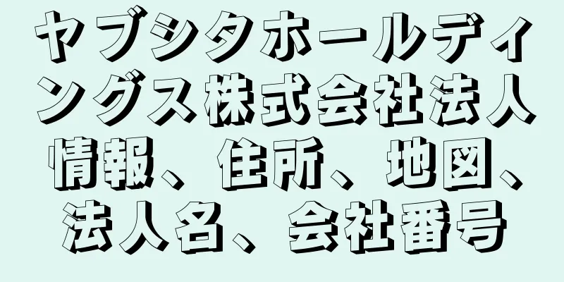 ヤブシタホールディングス株式会社法人情報、住所、地図、法人名、会社番号