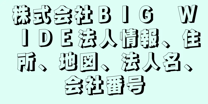 株式会社ＢＩＧ　ＷＩＤＥ法人情報、住所、地図、法人名、会社番号