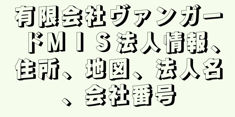 有限会社ヴァンガードＭＩＳ法人情報、住所、地図、法人名、会社番号