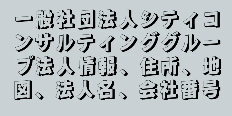 一般社団法人シティコンサルティンググループ法人情報、住所、地図、法人名、会社番号