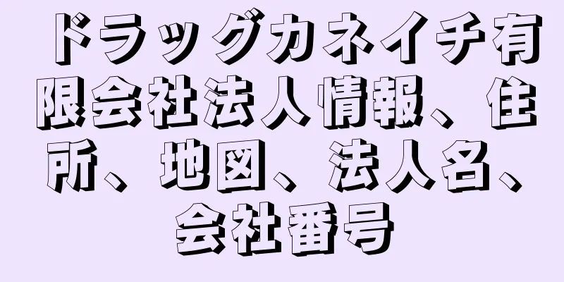 ドラッグカネイチ有限会社法人情報、住所、地図、法人名、会社番号