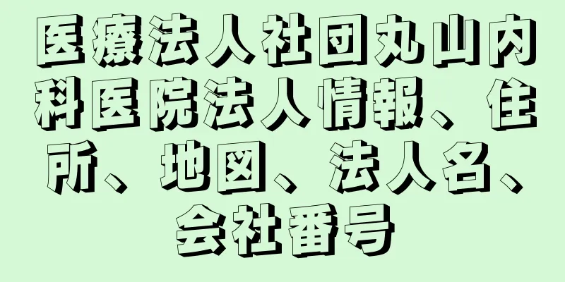 医療法人社団丸山内科医院法人情報、住所、地図、法人名、会社番号