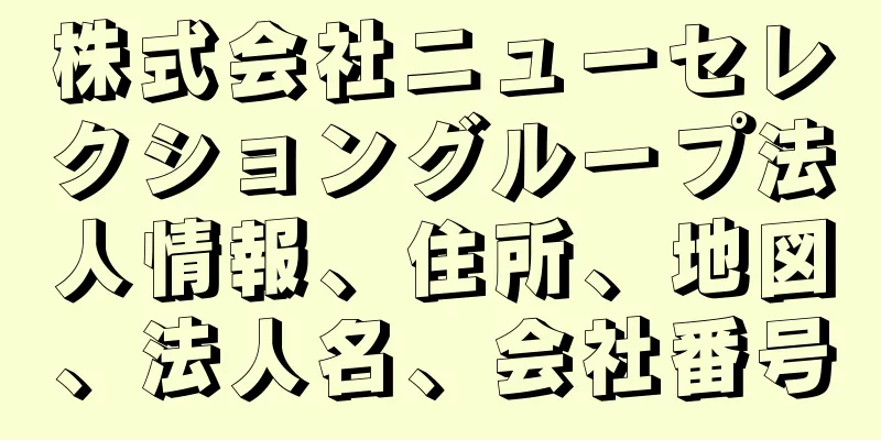 株式会社ニューセレクショングループ法人情報、住所、地図、法人名、会社番号
