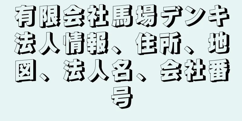 有限会社馬場デンキ法人情報、住所、地図、法人名、会社番号