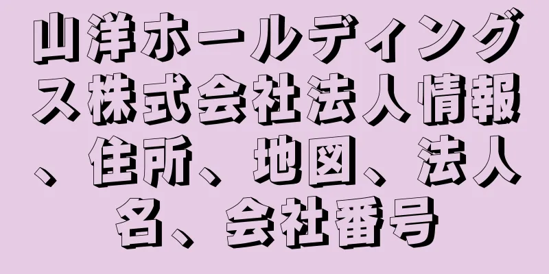 山洋ホールディングス株式会社法人情報、住所、地図、法人名、会社番号