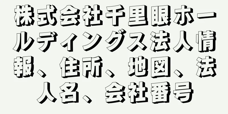 株式会社千里眼ホールディングス法人情報、住所、地図、法人名、会社番号