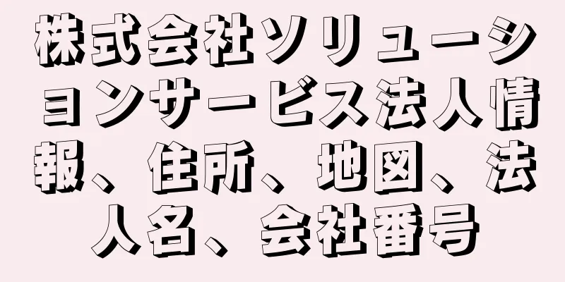 株式会社ソリューションサービス法人情報、住所、地図、法人名、会社番号