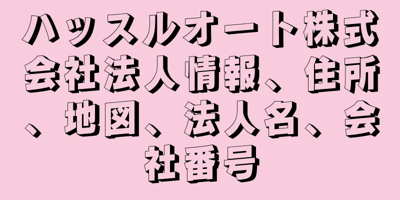 ハッスルオート株式会社法人情報、住所、地図、法人名、会社番号