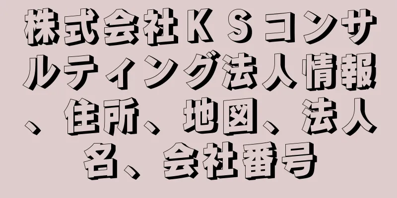 株式会社ＫＳコンサルティング法人情報、住所、地図、法人名、会社番号