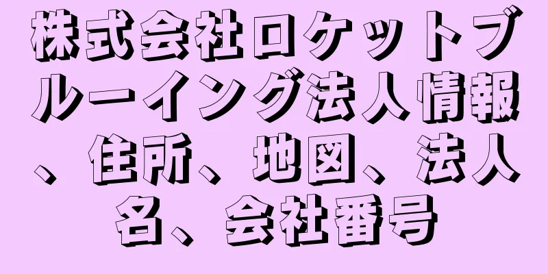 株式会社ロケットブルーイング法人情報、住所、地図、法人名、会社番号