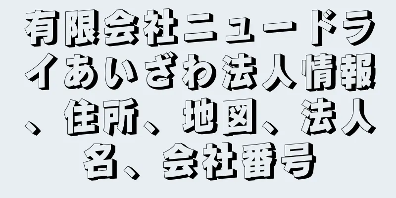 有限会社ニュードライあいざわ法人情報、住所、地図、法人名、会社番号