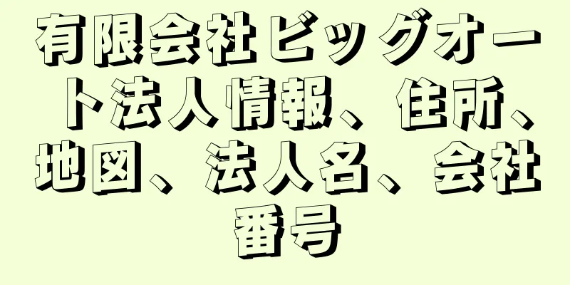 有限会社ビッグオート法人情報、住所、地図、法人名、会社番号