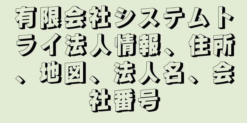 有限会社システムトライ法人情報、住所、地図、法人名、会社番号