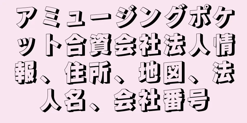 アミュージングポケット合資会社法人情報、住所、地図、法人名、会社番号
