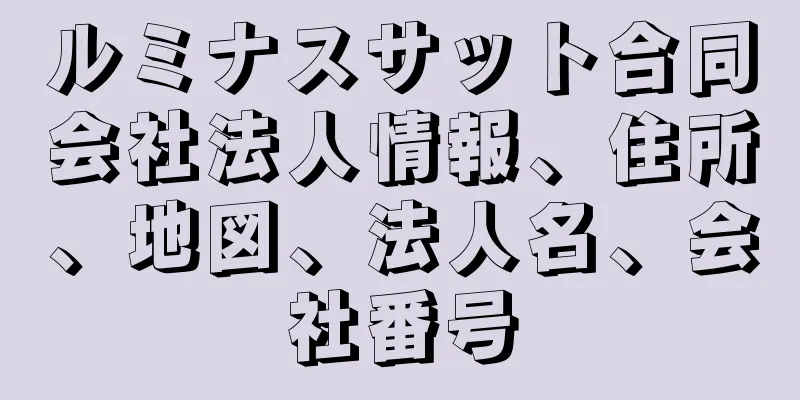 ルミナスサット合同会社法人情報、住所、地図、法人名、会社番号