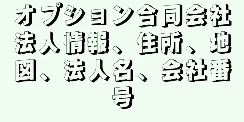 オプション合同会社法人情報、住所、地図、法人名、会社番号