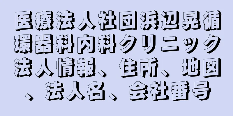 医療法人社団浜辺晃循環器科内科クリニック法人情報、住所、地図、法人名、会社番号