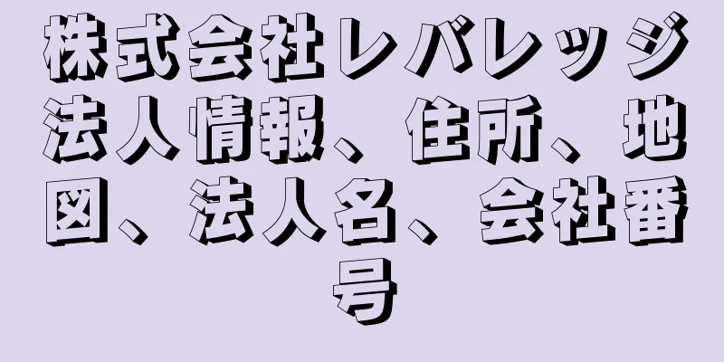 株式会社レバレッジ法人情報、住所、地図、法人名、会社番号