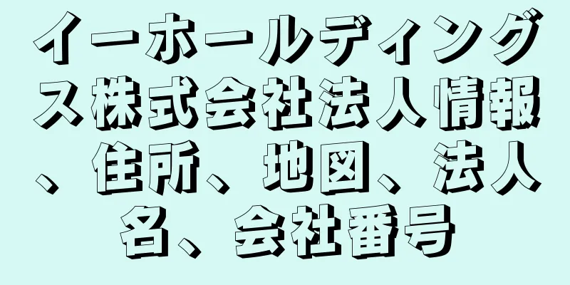 イーホールディングス株式会社法人情報、住所、地図、法人名、会社番号