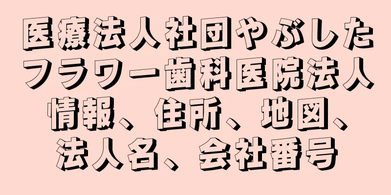 医療法人社団やぶしたフラワー歯科医院法人情報、住所、地図、法人名、会社番号