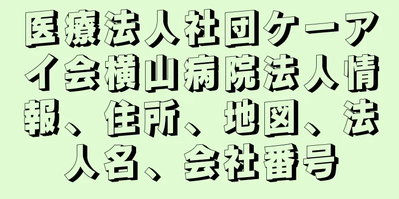 医療法人社団ケーアイ会横山病院法人情報、住所、地図、法人名、会社番号